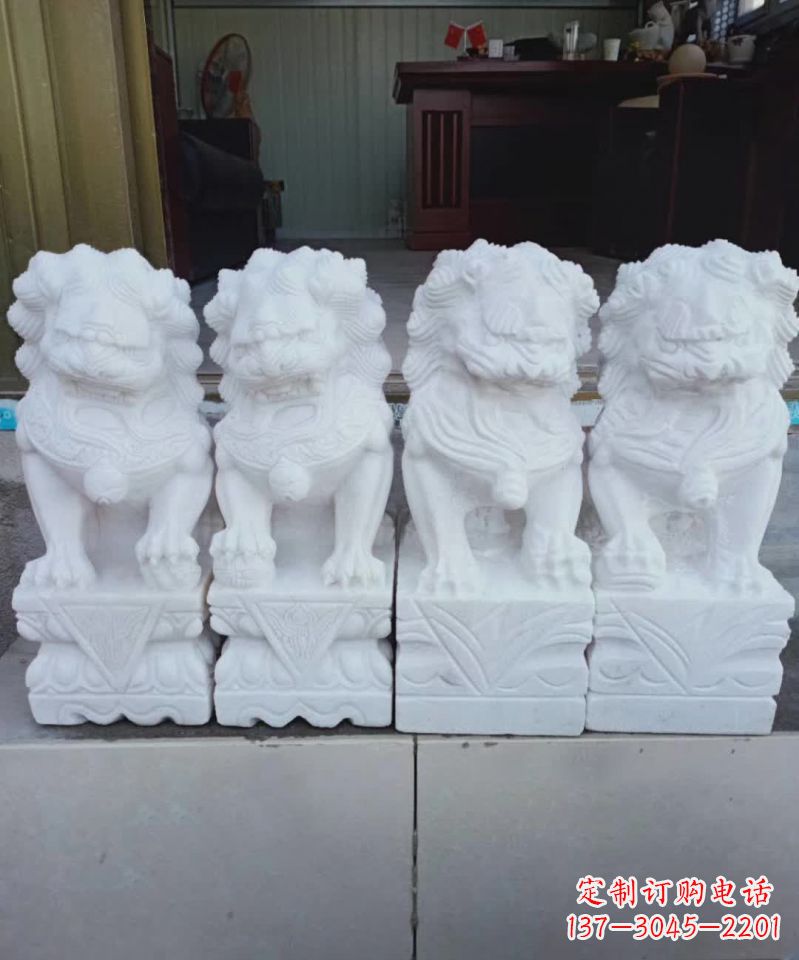 南京汉白玉狮子雕塑1