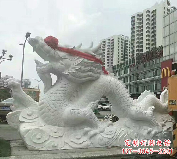 南京汉白玉神龙雕塑,精致而又具有历史感