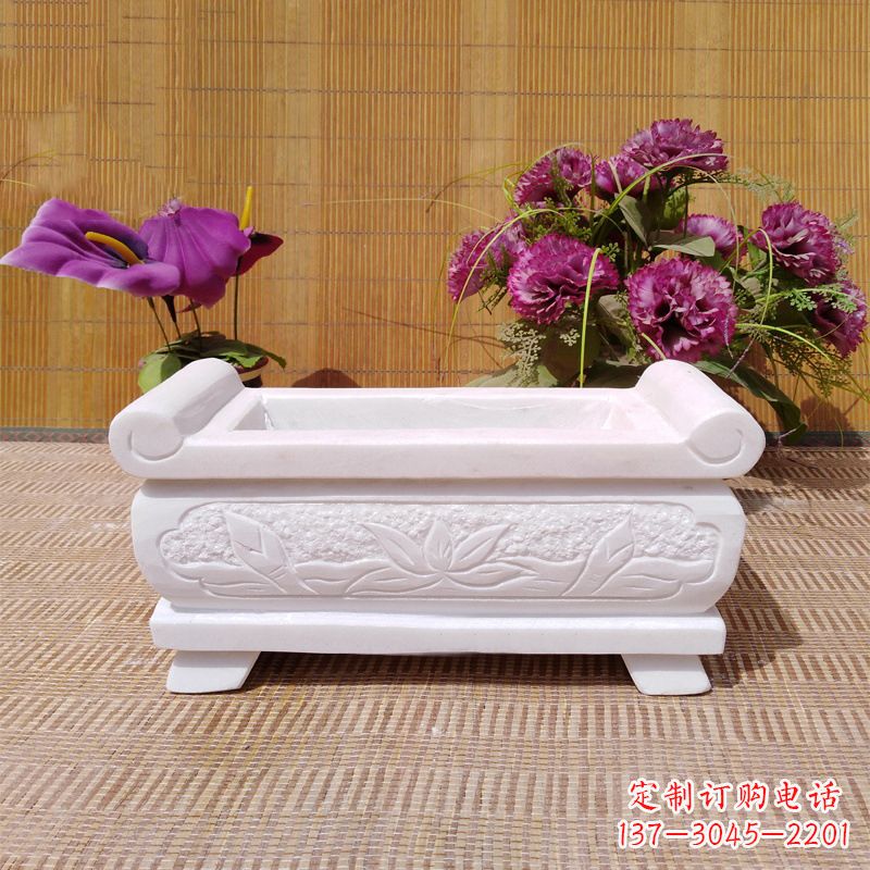 南京汉白玉石特色香炉雕塑