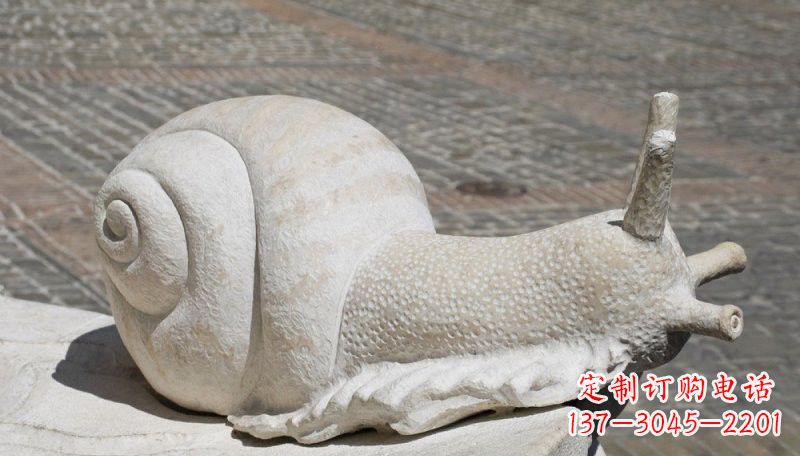 南京汉白玉蜗牛动物石雕