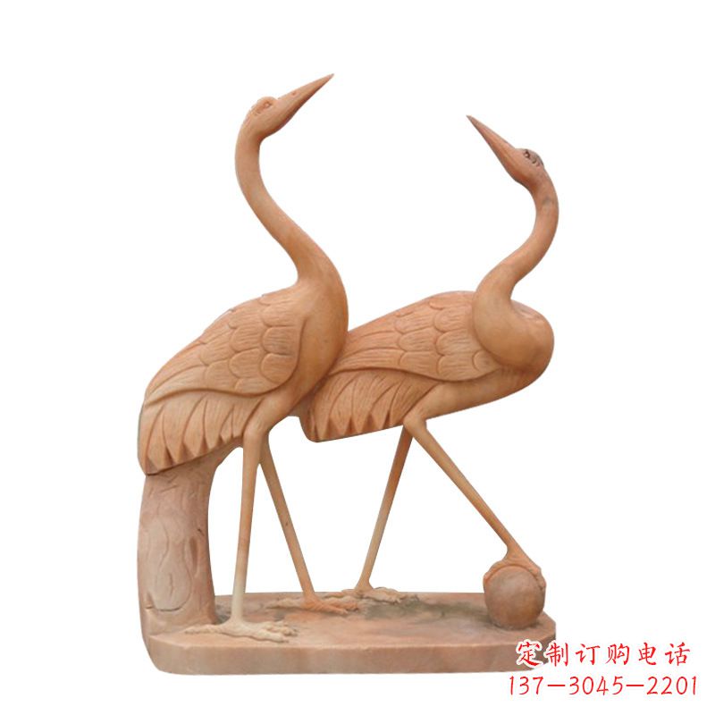 南京汉白玉花仙鹤雕塑,是来自中领雕塑的一件精…