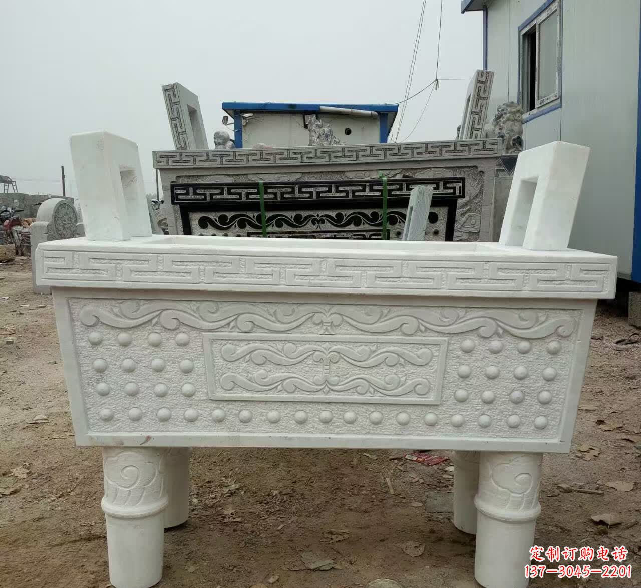 南京汉白玉香炉石雕定制