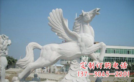 南京精美祥云飞马石雕,古朴大气