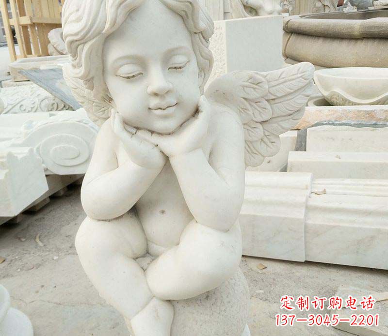 南京汉白玉小天使西方儿童石雕,让孩子们拥有属于自己的天使
