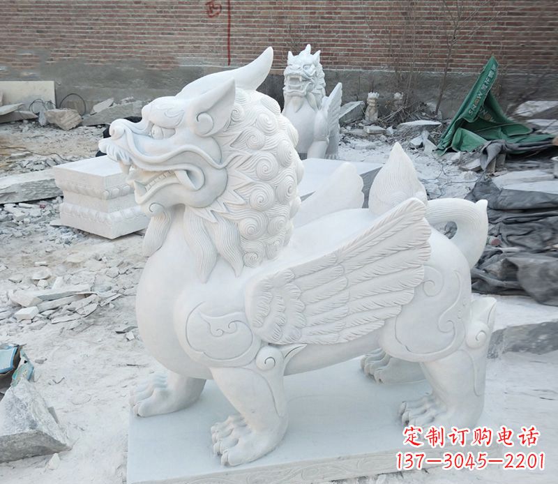 南京品质卓越的汉白玉独角兽雕塑