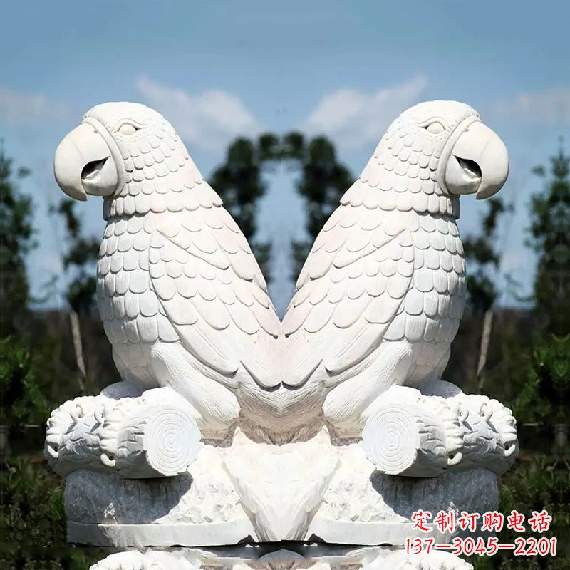 南京汉白玉鹦鹉石雕，令你赏心悦目