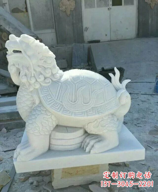 南京汉白玉招财龙龟石雕