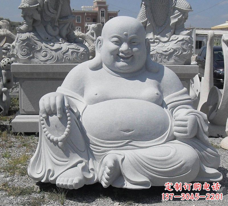 南京汉白玉坐式弥勒佛雕像