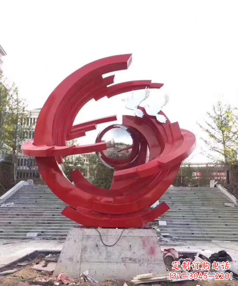 南京和平鸽不锈钢雕塑 (2)