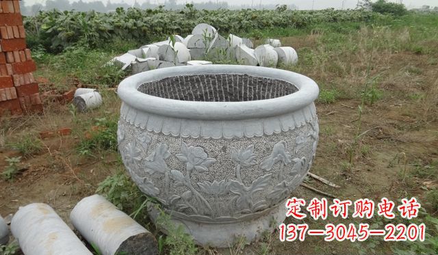 南京荷花花盆公园景观石雕,千般美妙一览无余