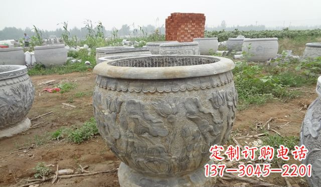 南京荷花花盆公园景观石浮雕