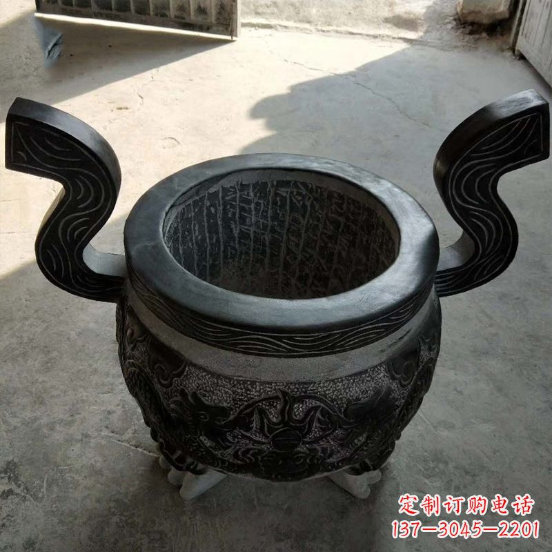 南京中领雕塑：非凡的黑色石头香炉雕塑