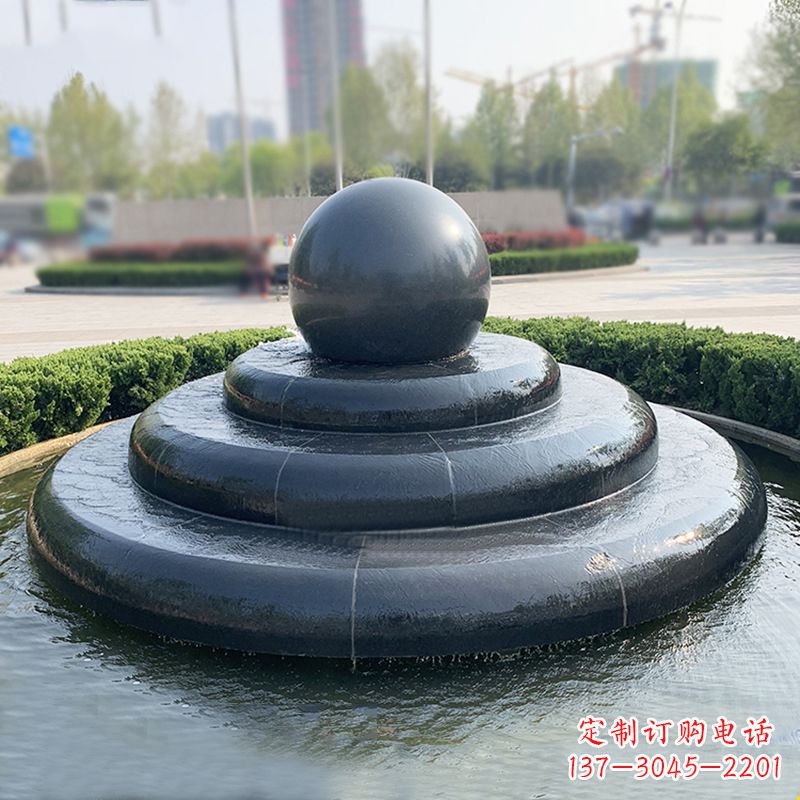 南京黑曜石风水球:精美雕塑装点繁华都市