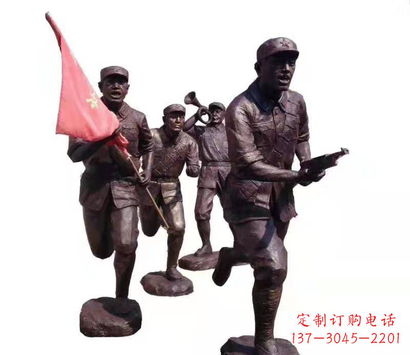 南京传承热血精神,纪念红军英雄:红军人物雕塑