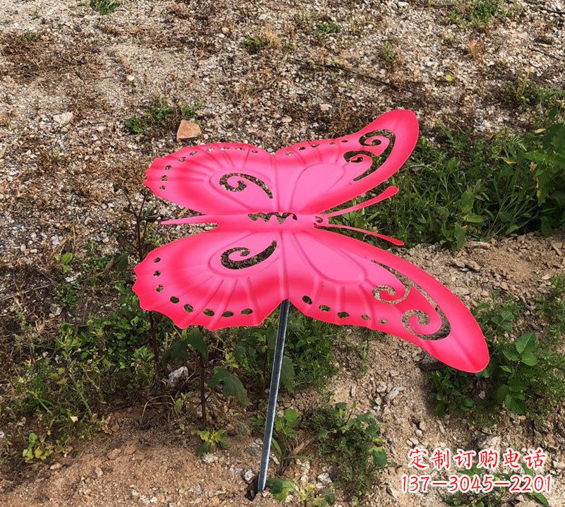 南京红色铁艺不锈钢蝴蝶雕塑