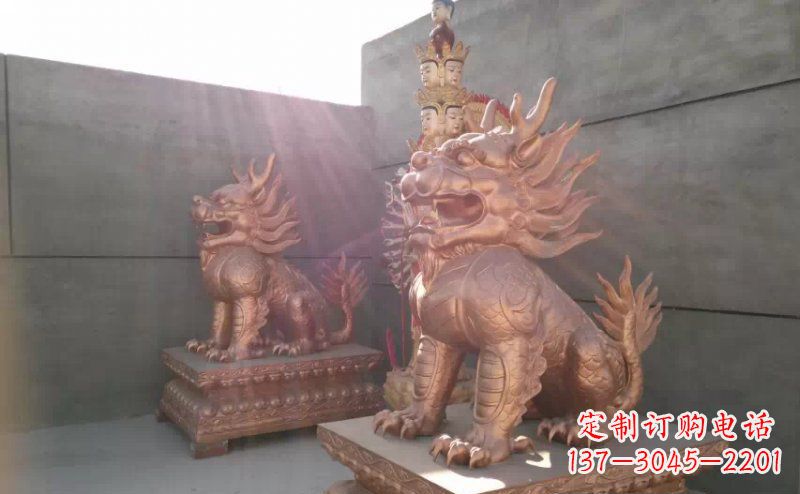 南京红铜麒麟古代神兽铜雕