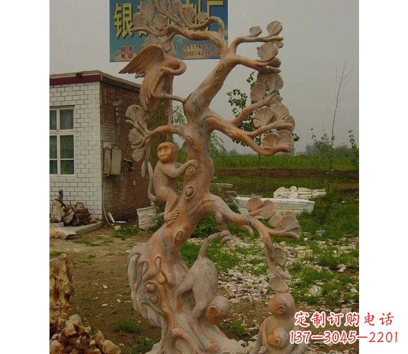 南京优雅灵动的猴子石雕