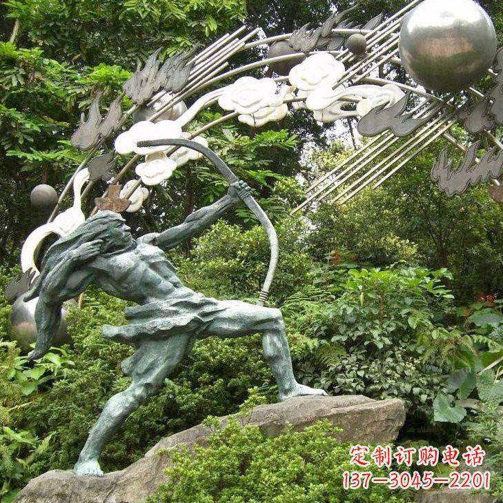 南京华夏传统精美后羿射日雕塑
