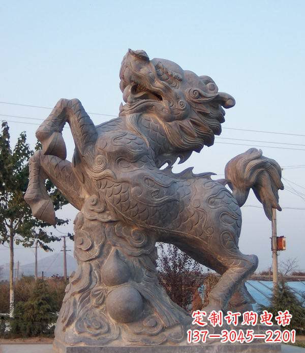 南京精美独特的麒麟神兽石雕