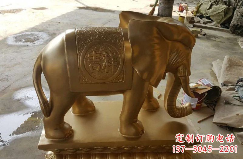 南京湖南玻璃钢仿铜大象案例