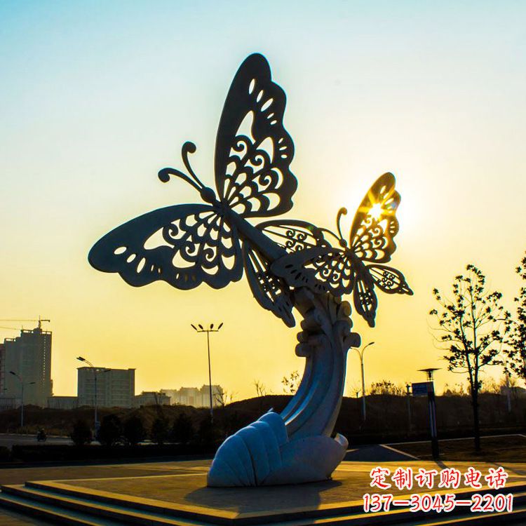南京铸造不锈钢蝴蝶雕塑
