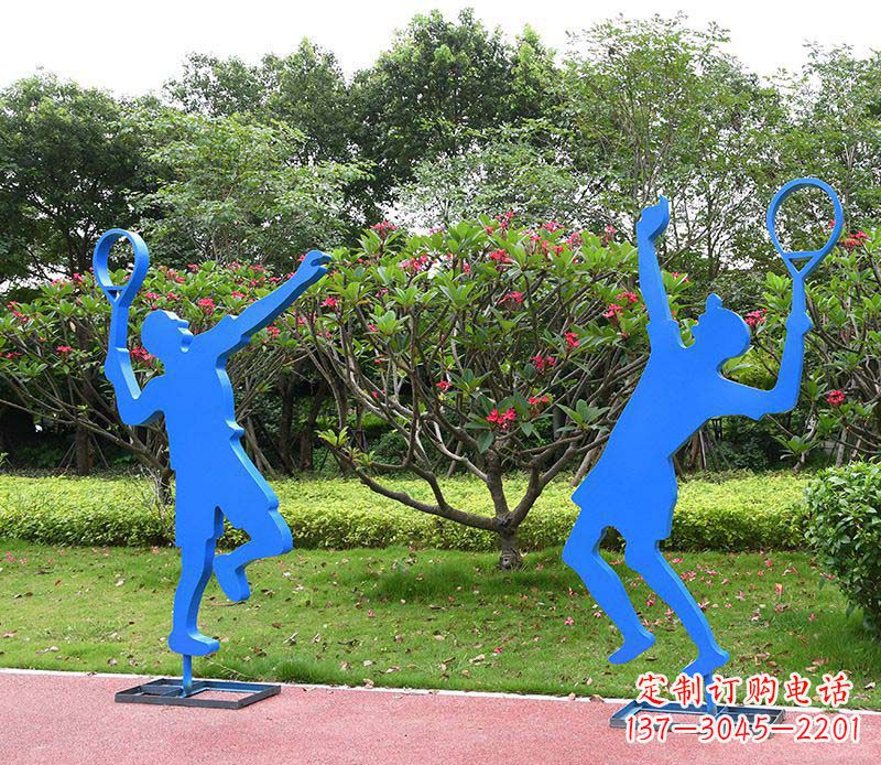南京不锈钢羽毛球人物雕塑
