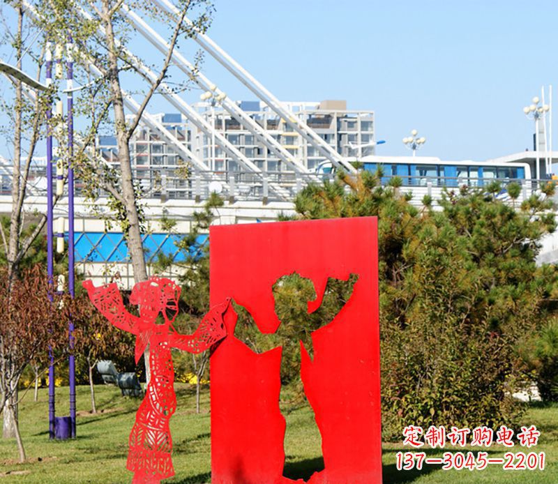 南京户外不锈钢皮影戏雕塑