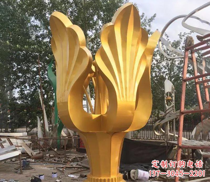 南京精美紫荆花不锈钢雕塑