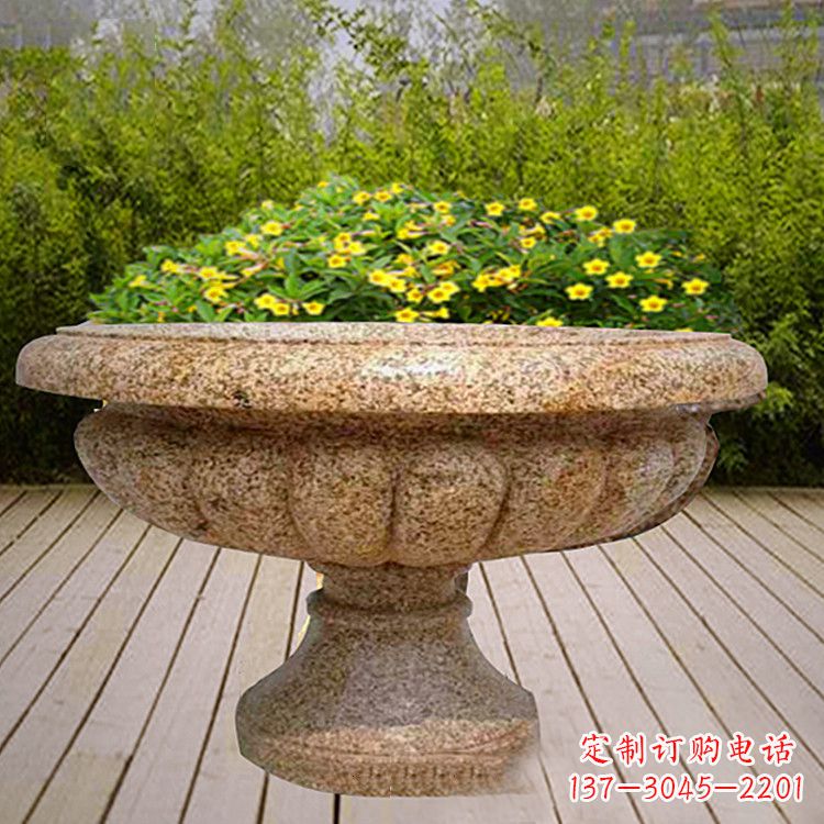 南京花岗岩欧式园林花盆雕塑