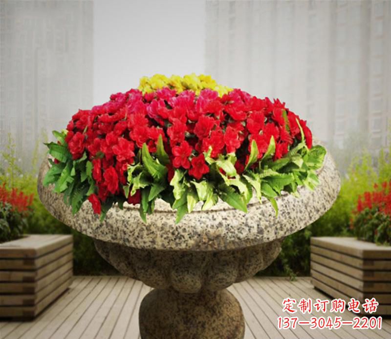 南京花岗岩小区景观花盆雕塑:精美艺术设计