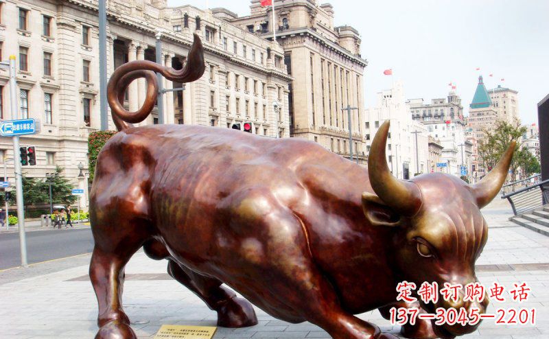 南京华尔街牛招财牛铜雕,拥有力量的象征