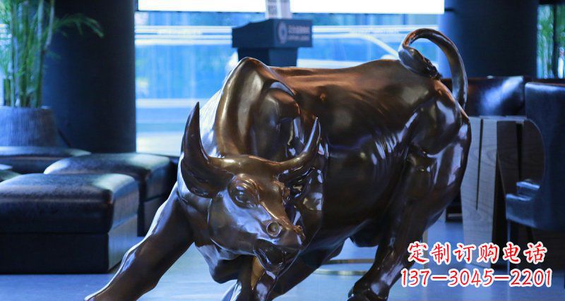 南京华尔街牛招财铜雕——精美装点空间,招财进宝