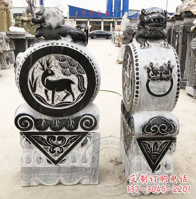 南京黄山石雕门墩石