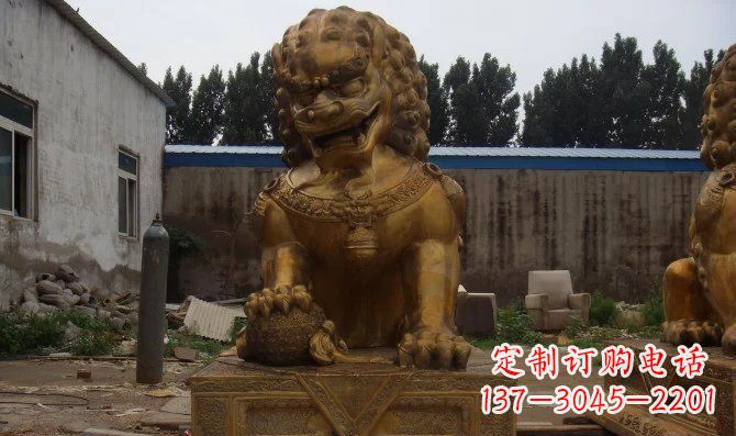 南京黄铜狮子雕塑,让您的空间更加华贵