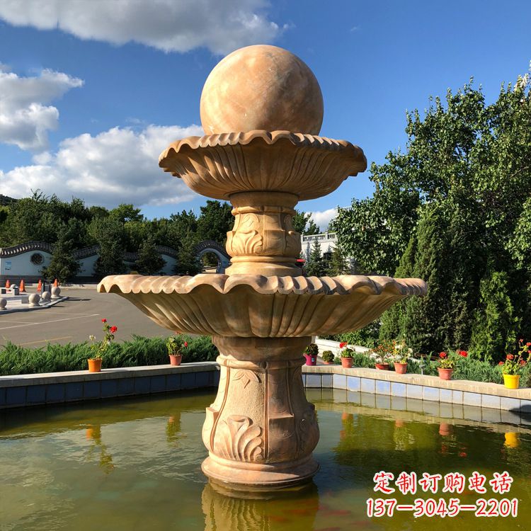 南京黄锈石石雕喷泉