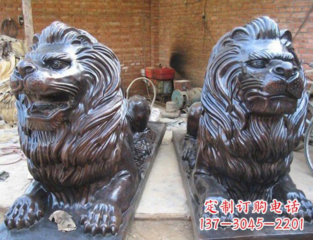 南京汇丰狮子铜雕塑是由中领雕塑制作的一款狮子…