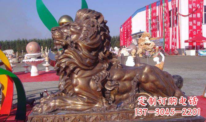 南京汇丰西洋狮子铜雕,精美华贵