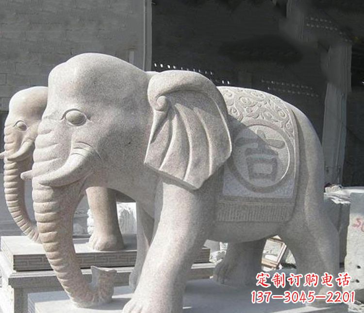 南京吉祥大理石大象石雕