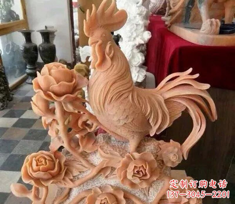 南京国家元素:吉祥如意公鸡石雕