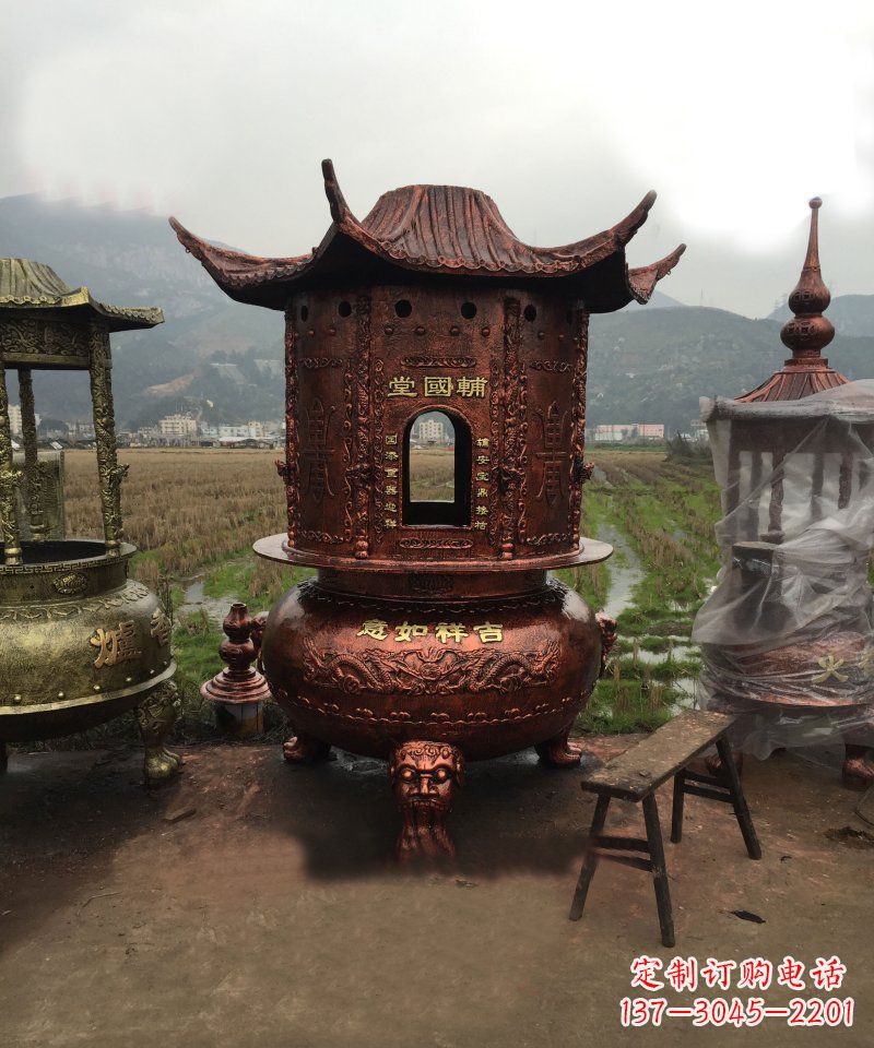 南京锻铜吉祥如意香炉雕塑