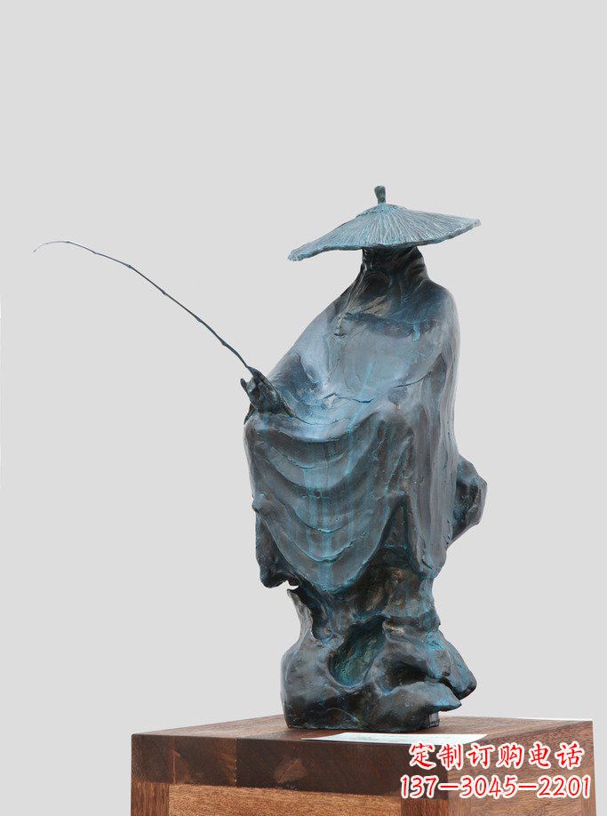 南京中领雕塑:精美古典雕塑——姜太公钓鱼铜像
