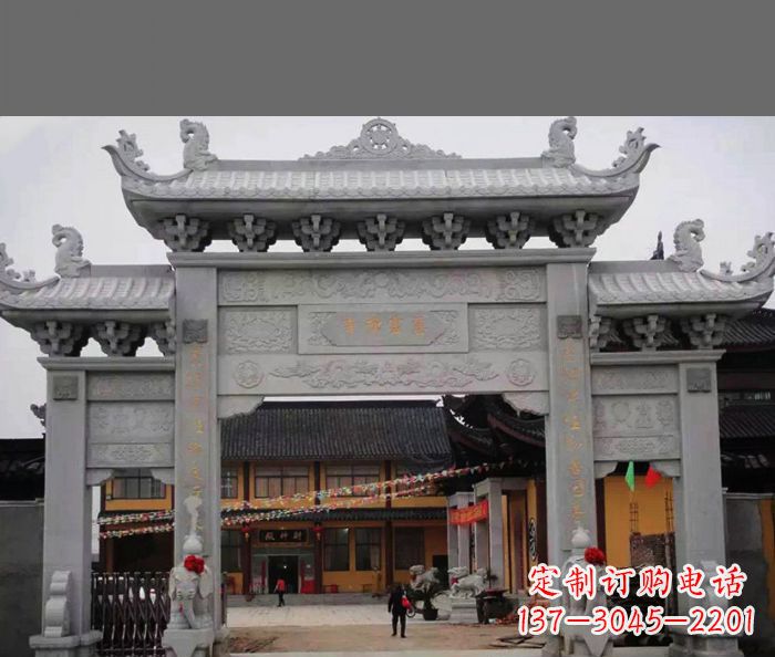 南京专业街边道路三门石牌坊雕塑制作