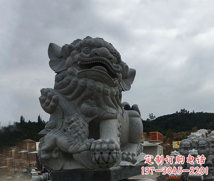 南京街边景观南方狮子石雕