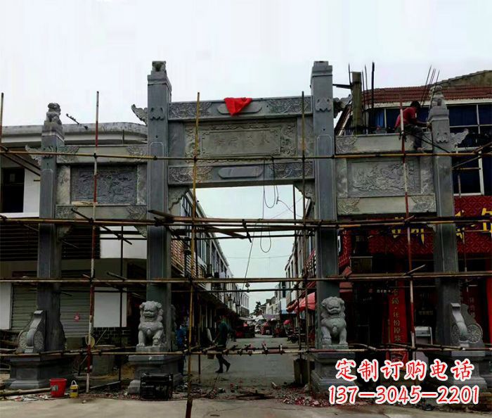 南京街道三门石雕牌楼 (2)