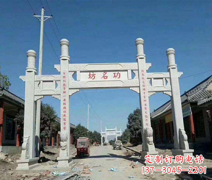 南京街道三门牌楼石雕
