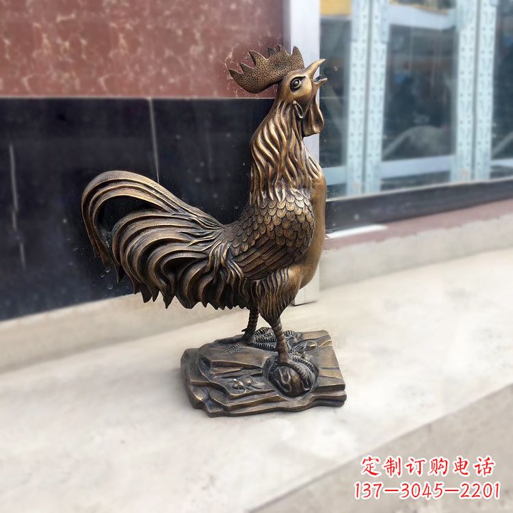 南京金鸡报晓生肖动物纯铸铜雕塑