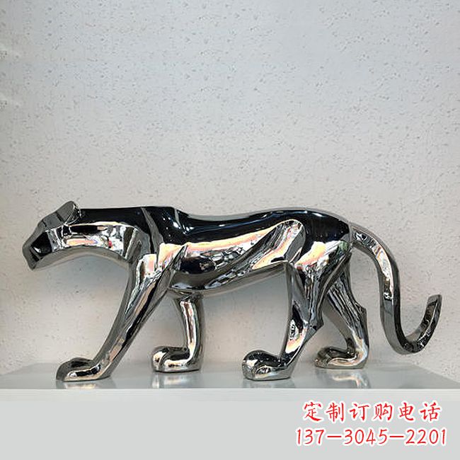 南京杰出的不锈钢金钱豹雕塑
