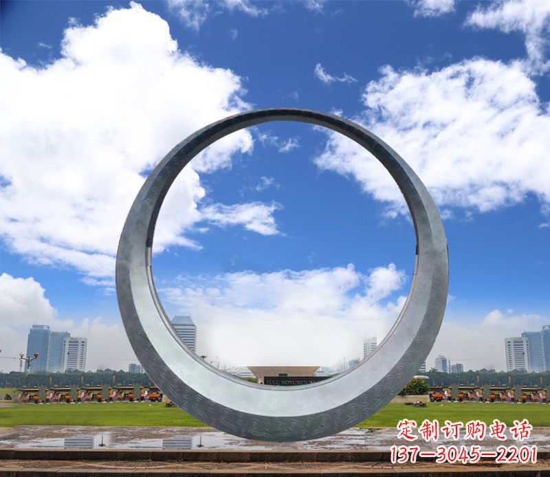 南京景观美化,中领雕塑不锈钢圆环雕塑