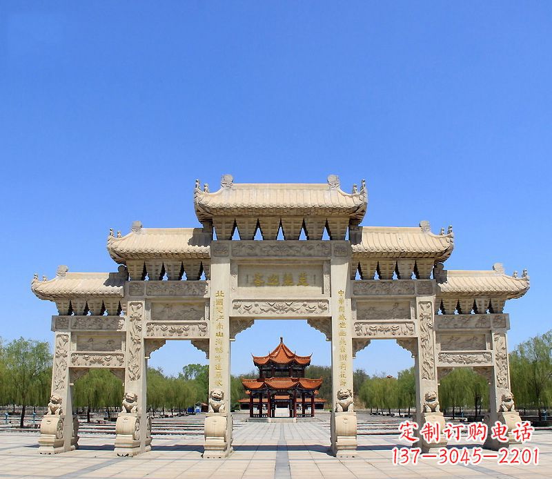 南京中领雕塑:专业定制大型建筑牌坊雕塑