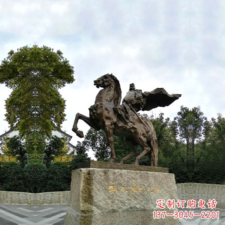 南京景区广场历史名人朱元璋骑马铜雕景观雕塑
